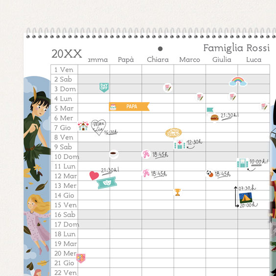 Calendario di pianificazione personalizzato
