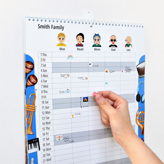 Twinie Family Wall Planner Calendar 