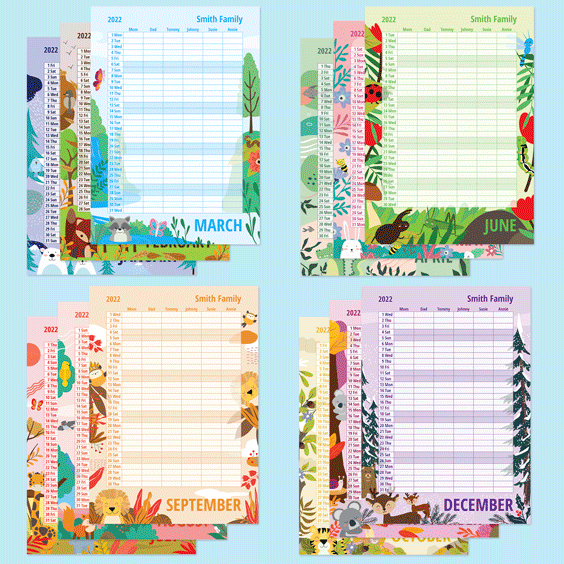 Personalized Monthly Family Planner