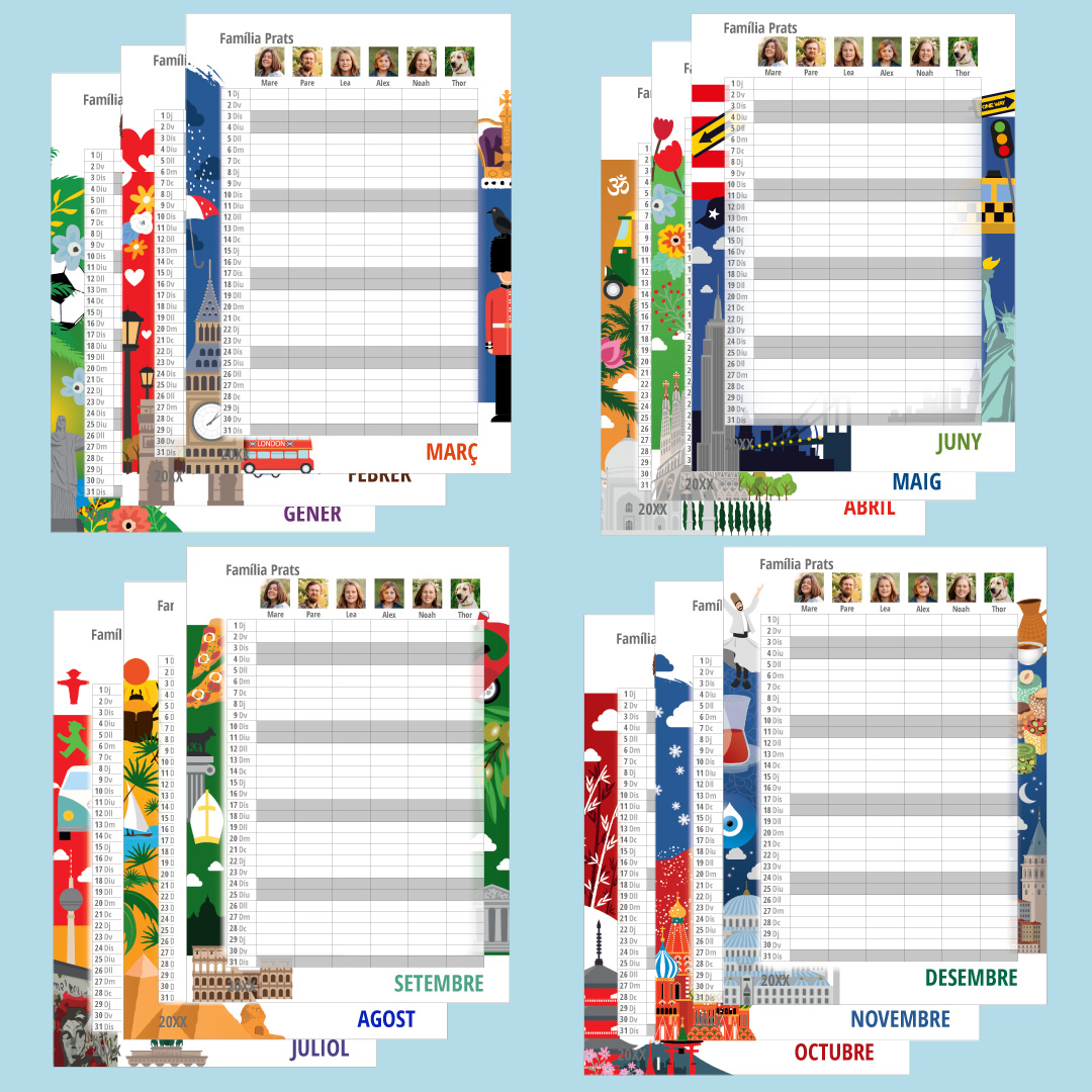 Calendari planificador amb fotos (12 mesos) 2025