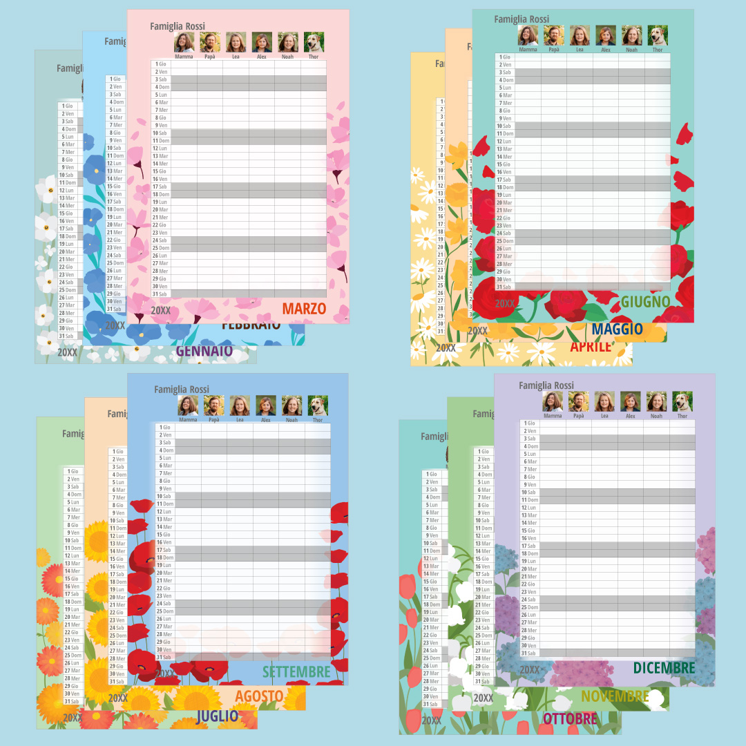 Calendario planner con foto (12 mesi) 2025
