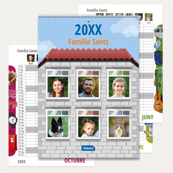 Calendari planificador A4 amb fotos (12 mesos) 2026