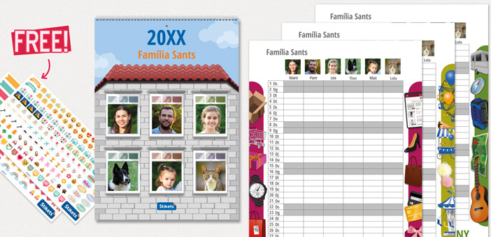 Calendari planificador A4 amb fotos (12 mesos) 2026