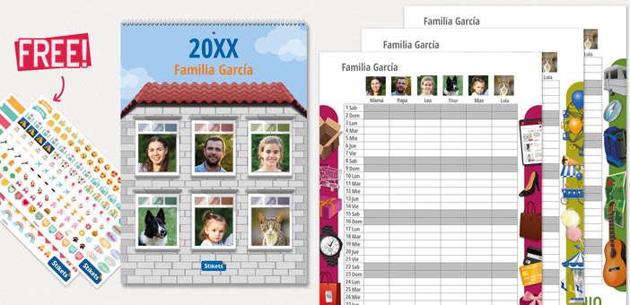 Calendario planificador A4 con fotos (12 meses) 2026