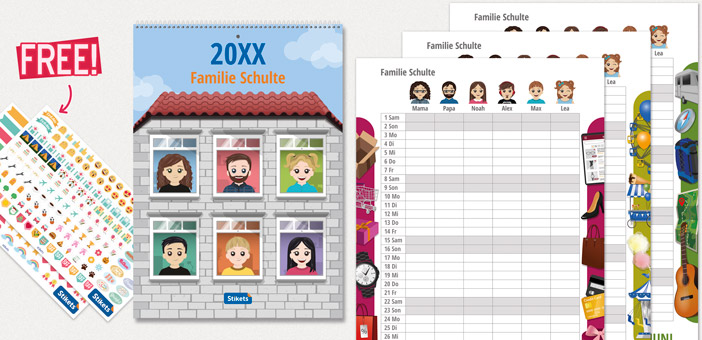 Familienplaner-Kalender A4 mit Twinies️