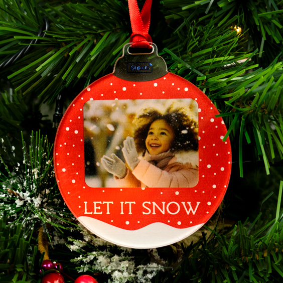 Personalised Christmas Baubles with square picture