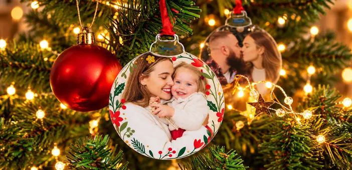 Bola de Natal personalizada de acrílico com o teu desenho