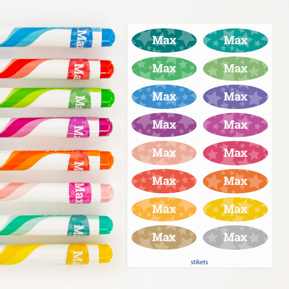 Etiquetas personalizadas con nombre para lápices y material escolar