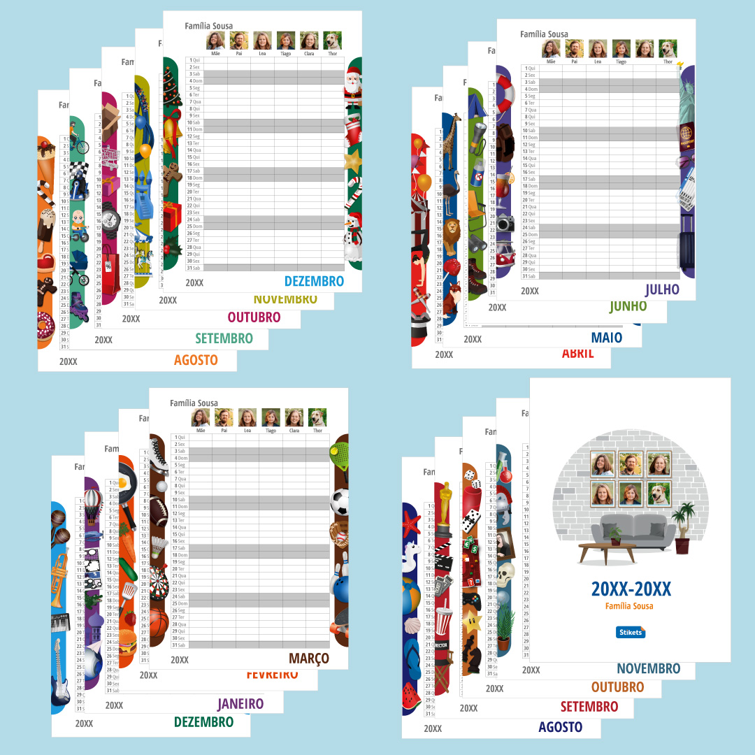 Calendário planificador com fotos (17 meses)