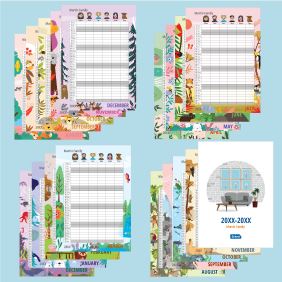 Twinie Family Wall Planner Kalender (17 maanden)