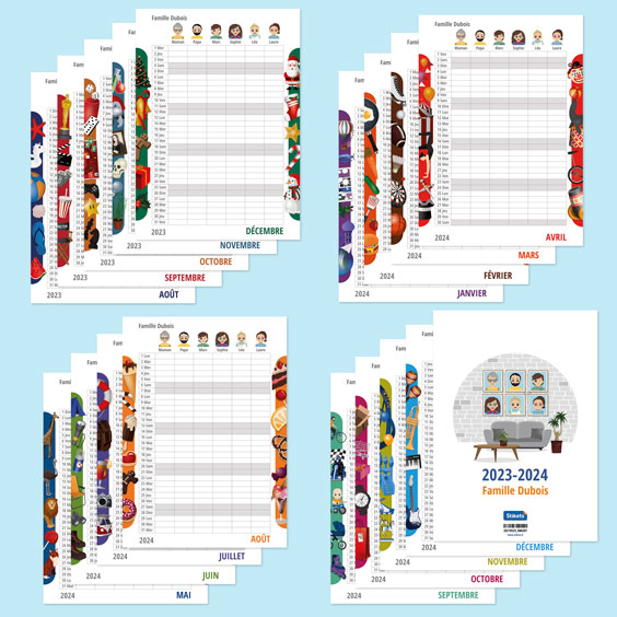 Calendrier Familial avec Twinies (17 mois)