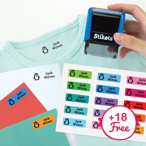 Personalised rectangular name stamp for clothes and belongings - Stikets