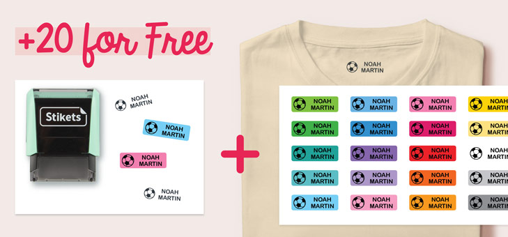 Ontvang 20 GRATIS zelfklevende etiketten bij je stempel