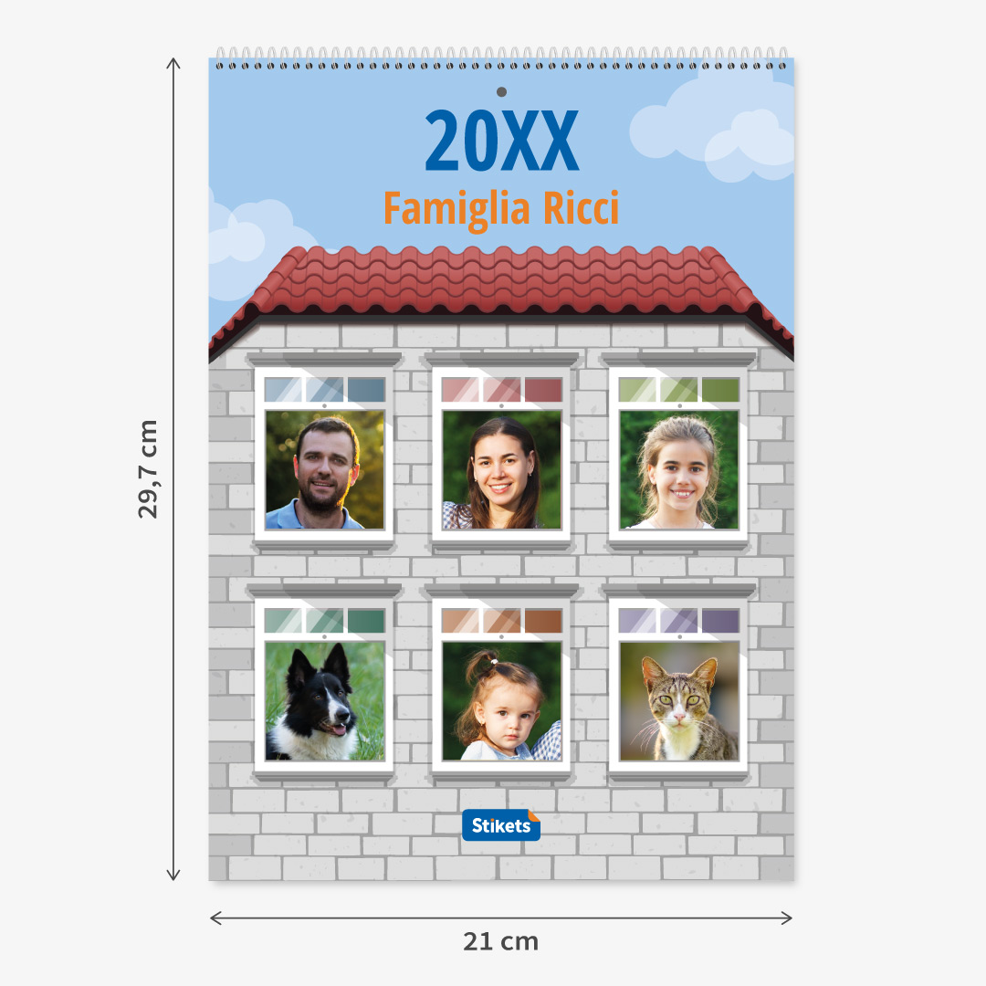 Calendario planner A4 con foto (12 mesi) 2025