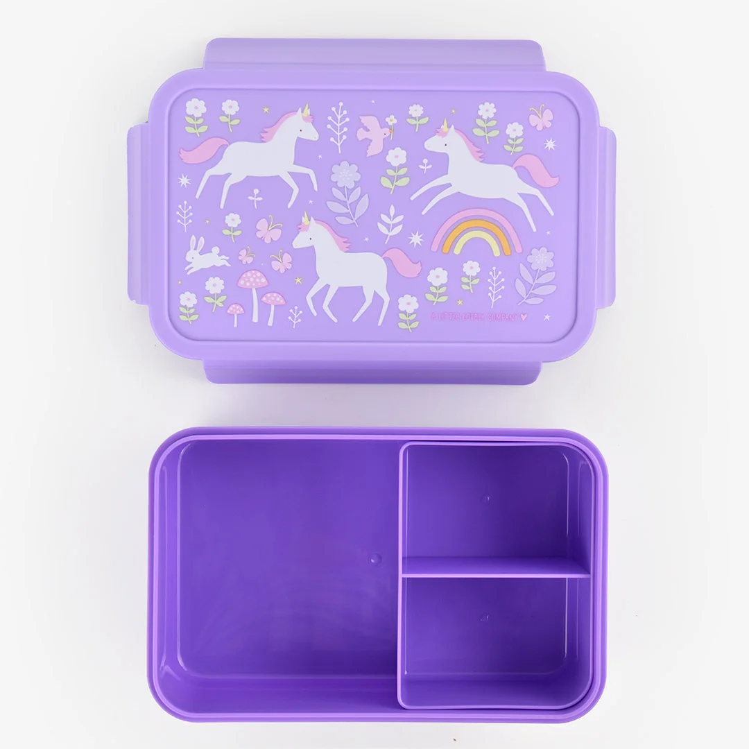 Boîte à goûter A Little Lovely Company Unicorn Dreams personnalisée pour enfant