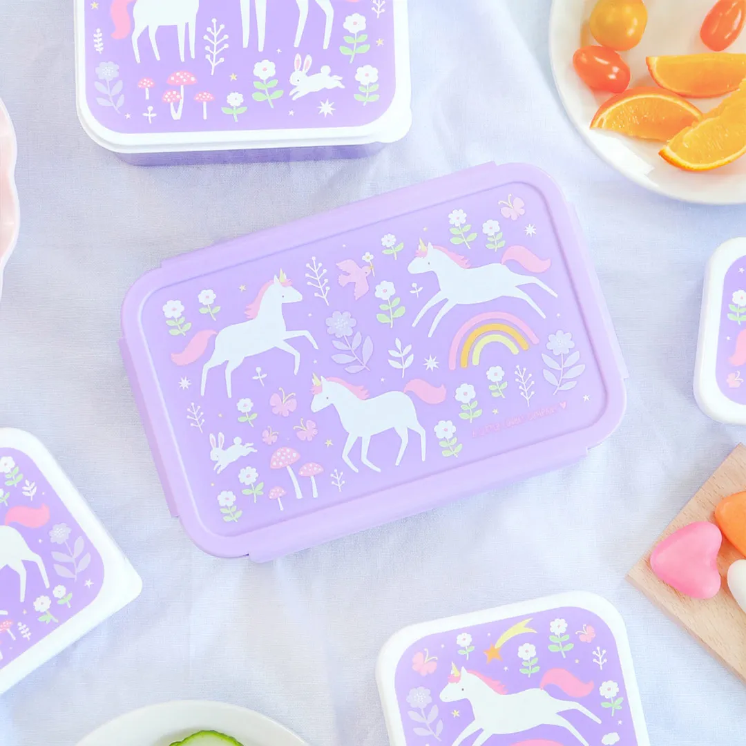 Boîte à goûter A Little Lovely Company Unicorn Dreams personnalisée pour enfant