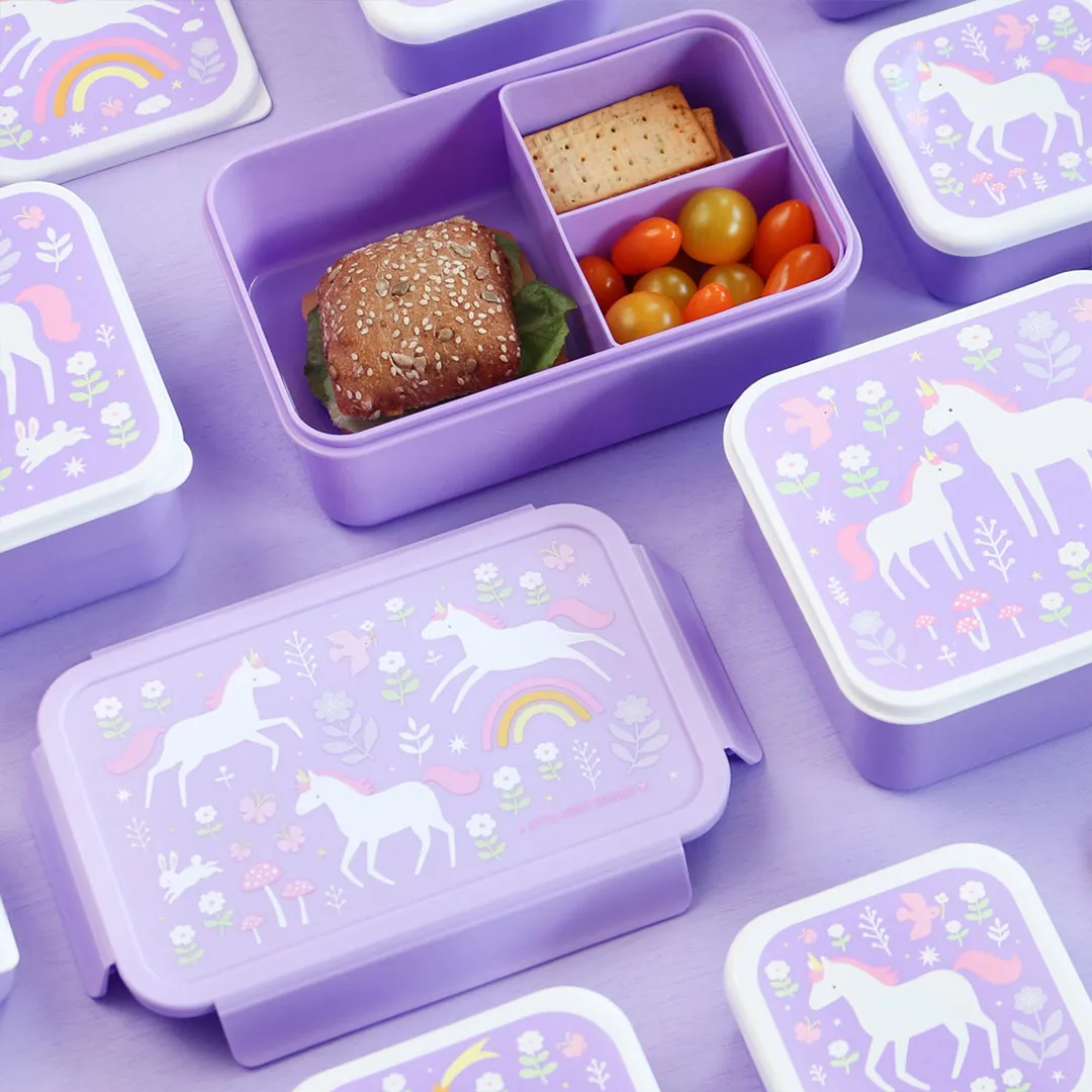 Boîte à goûter A Little Lovely Company Unicorn Dreams personnalisée pour enfant