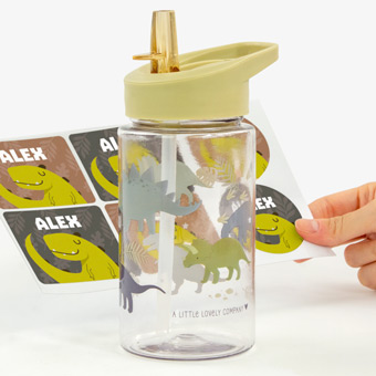 Personaliseer dinosaurusfles voor kinderen van A Little Lovely Company