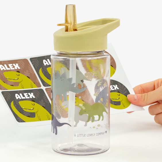 Botella personalizable para niños Dinosaurios de A Little Lovely Company