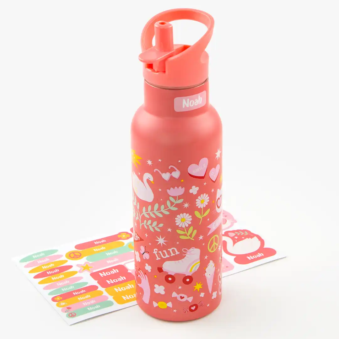 Personalisierbare Edelstahlflasche „Fun“ von A Little Lovely Company