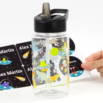 Sticla personalizata galaxy pentru copii de la A Little Lovely Company