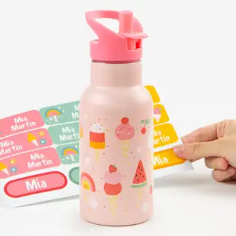 Personalisierbare Edelstahlflasche Ice Cream von A Little Lovely Company für Kinder