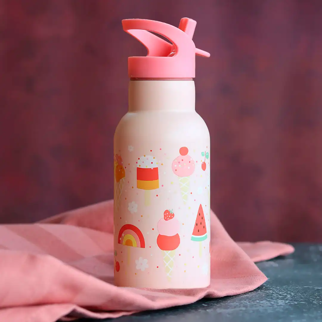 Personalisierbare Edelstahlflasche Ice Cream von A Little Lovely Company für Kinder