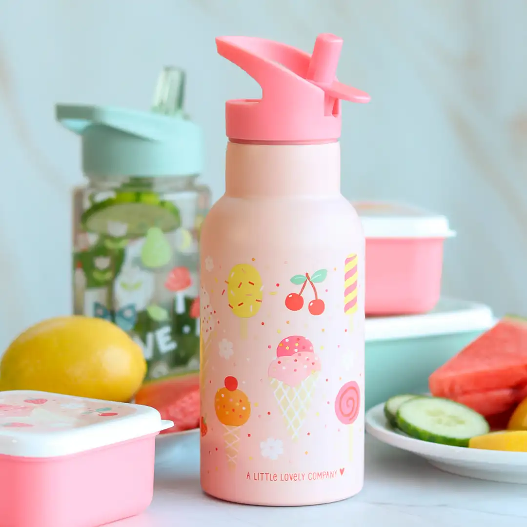Personalisierbare Edelstahlflasche Ice Cream von A Little Lovely Company für Kinder
