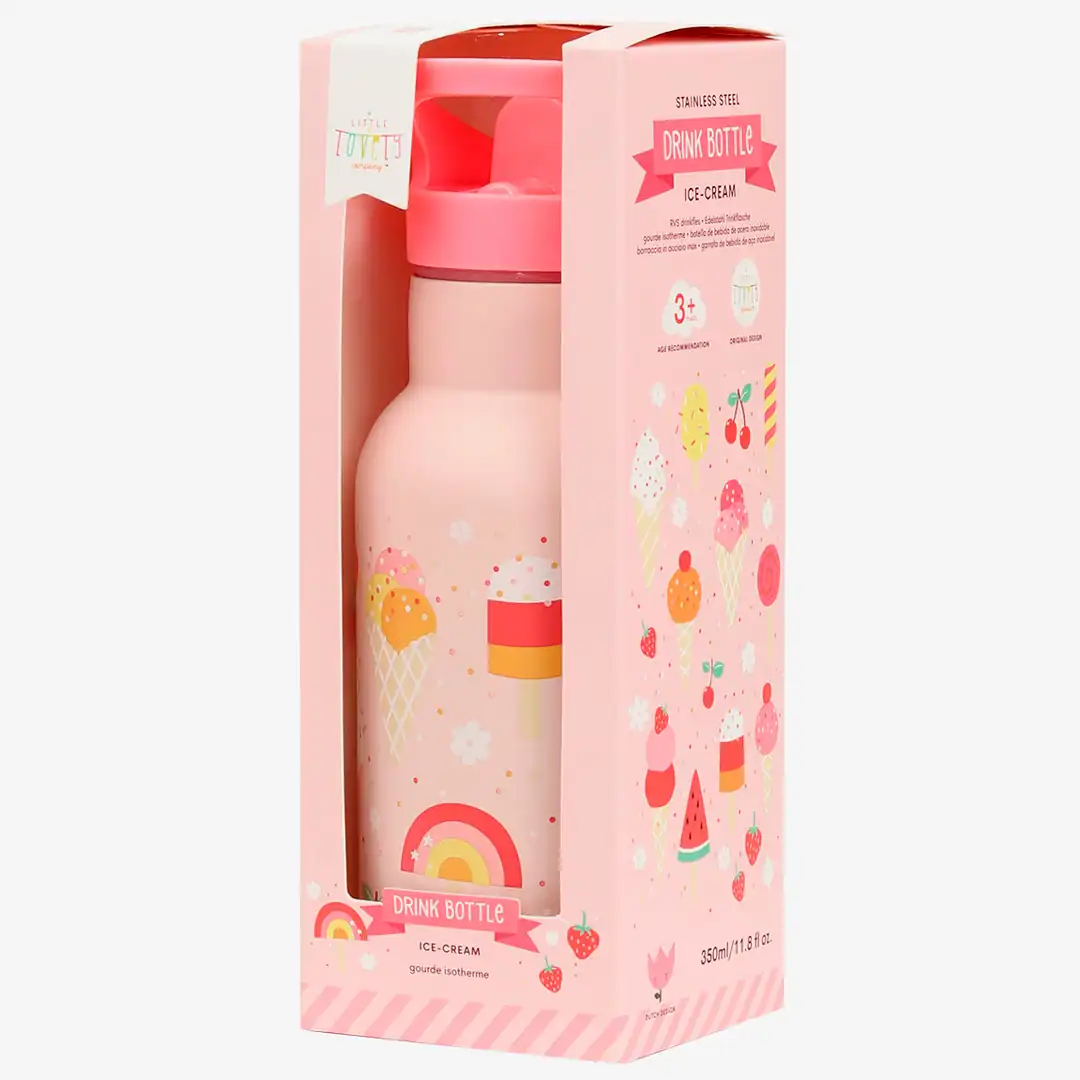 Personalisierbare Edelstahlflasche Ice Cream von A Little Lovely Company für Kinder