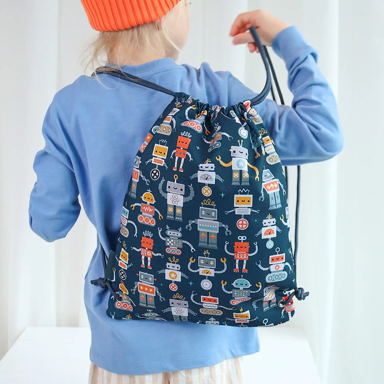 A Little Lovely Company Drawstring Bag Robots A Little Lovely Company Drawstring Bag Robots