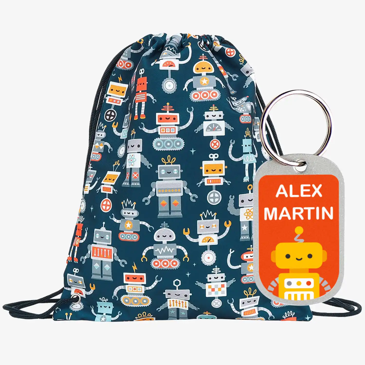 A Little Lovely Company Drawstring Bag Robots A Little Lovely Company Drawstring Bag Robots