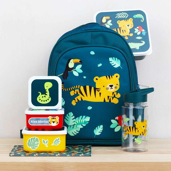 Jungle Tiger Set of 4 children's lunch boxes by A Little Lovely Company