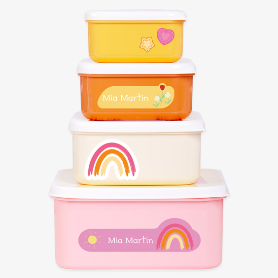 Set di 4 lunch & snack box per bambini Rainbow A Little Lovely Company