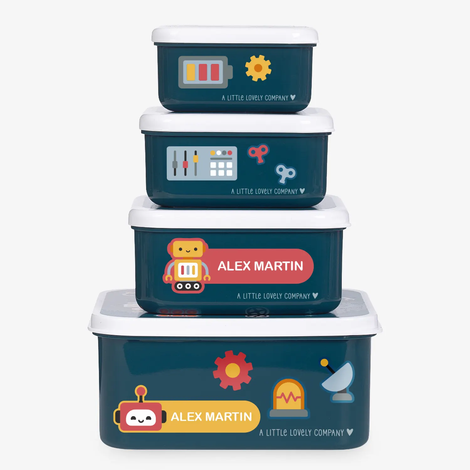 A Little Lovely Company Snack Box Set Robots A Little Lovely Company Snack Box Set Robots