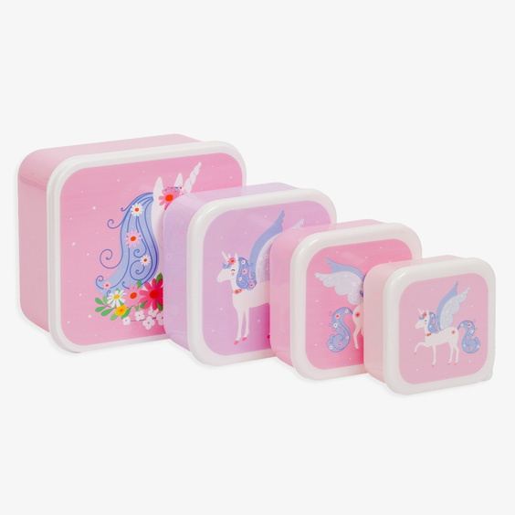 Set of 4 Unicorn Children's Lunchboxes by A Little Lovely Company