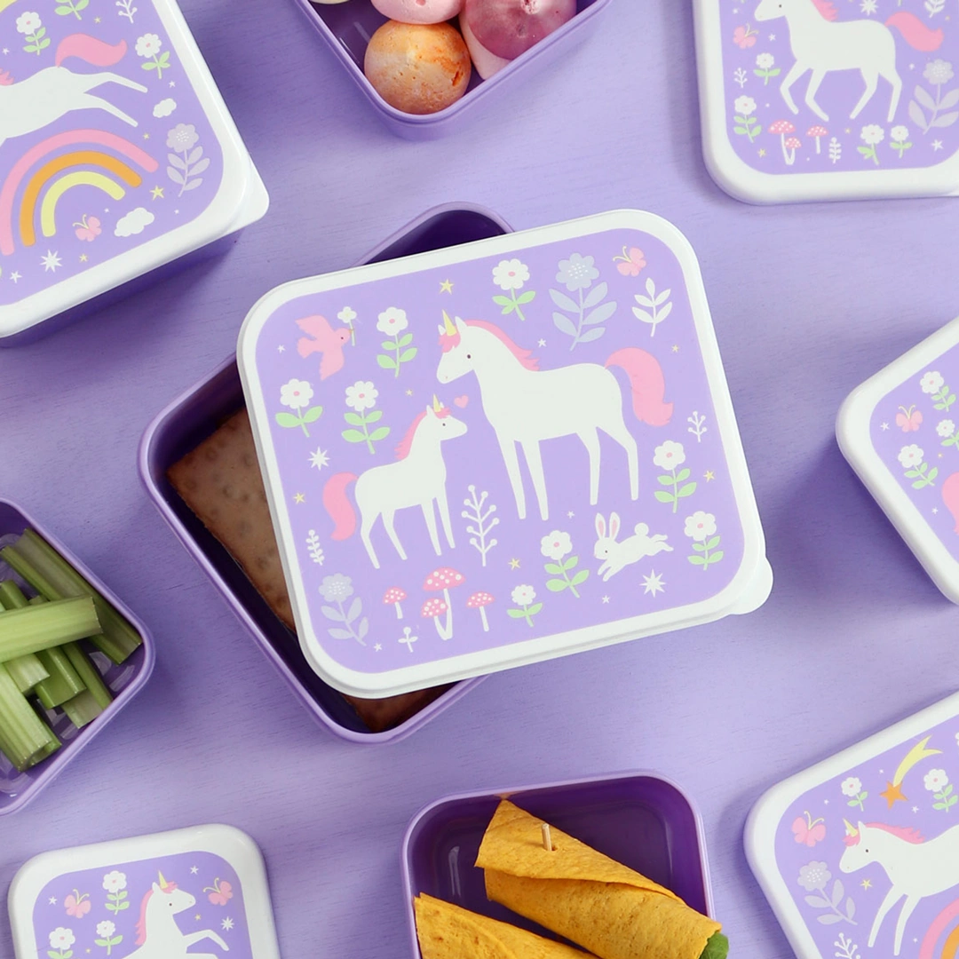 Set of 4 Personalizable Joy snack boxes by A Little Lovely Company Set of 4 Personalizable Joy snack boxes by A Little Lovely Company