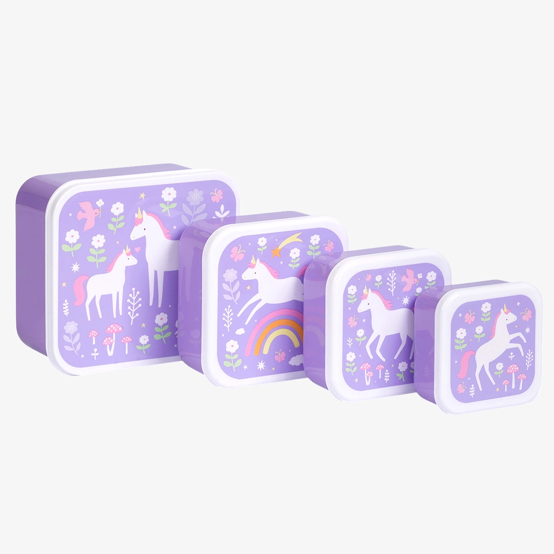 Set of 4 Personalizable Joy snack boxes by A Little Lovely Company Set of 4 Personalizable Joy snack boxes by A Little Lovely Company