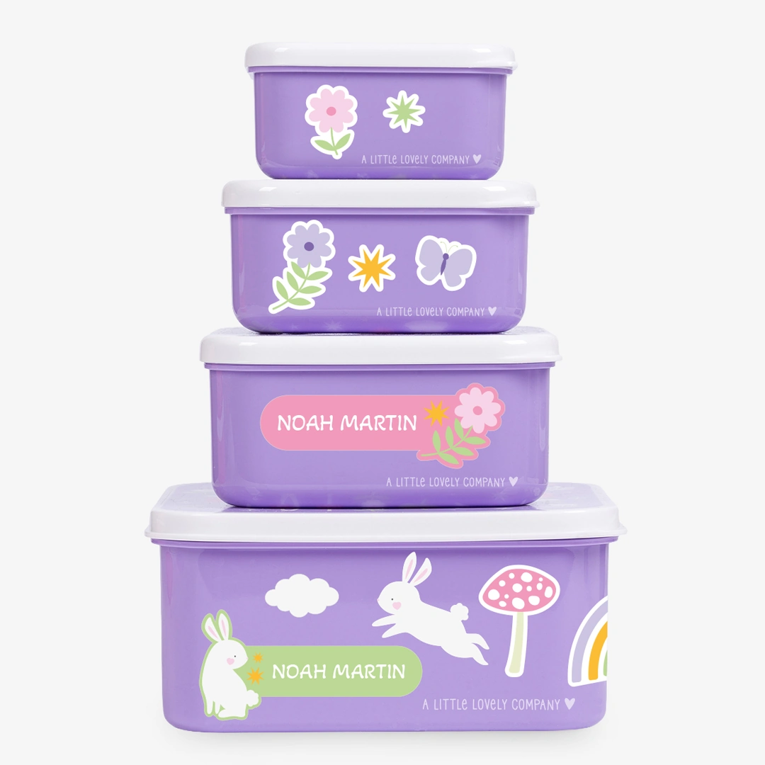 Set of 4 Personalizable Joy snack boxes by A Little Lovely Company Set of 4 Personalizable Joy snack boxes by A Little Lovely Company
