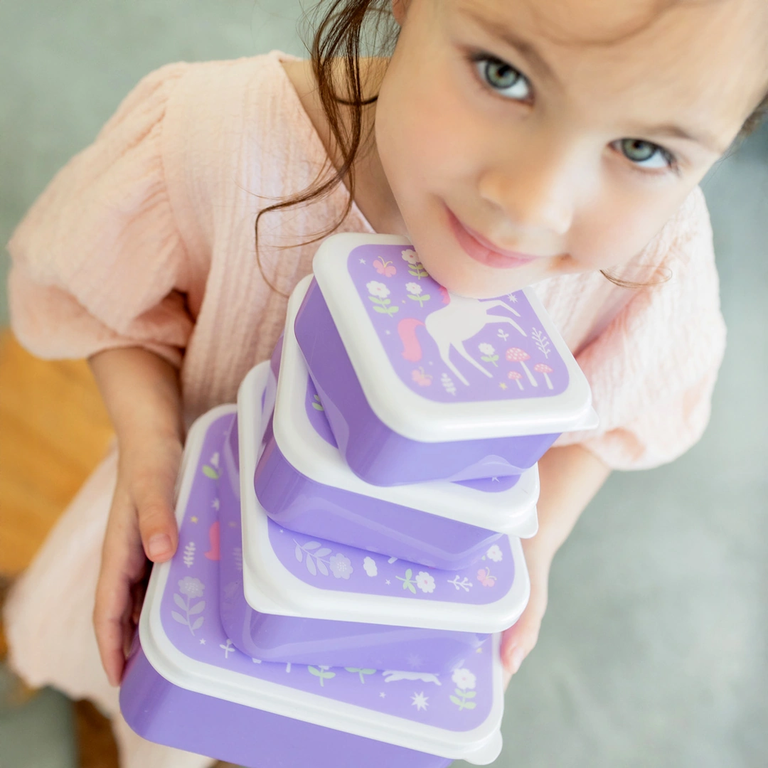 Set of 4 Personalizable Joy snack boxes by A Little Lovely Company Set of 4 Personalizable Joy snack boxes by A Little Lovely Company