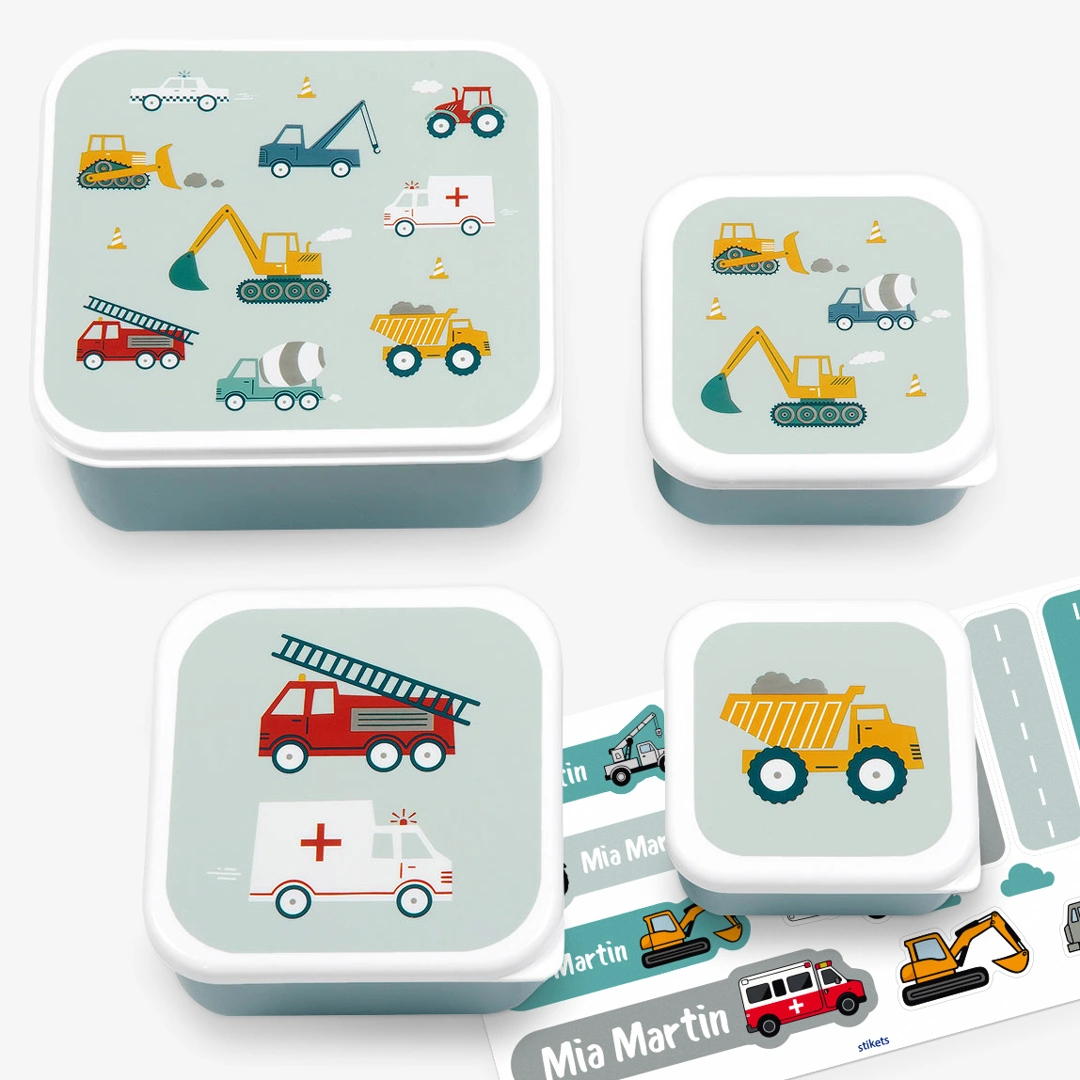 Set of 4 Personalizable Joy snack boxes by A Little Lovely Company 