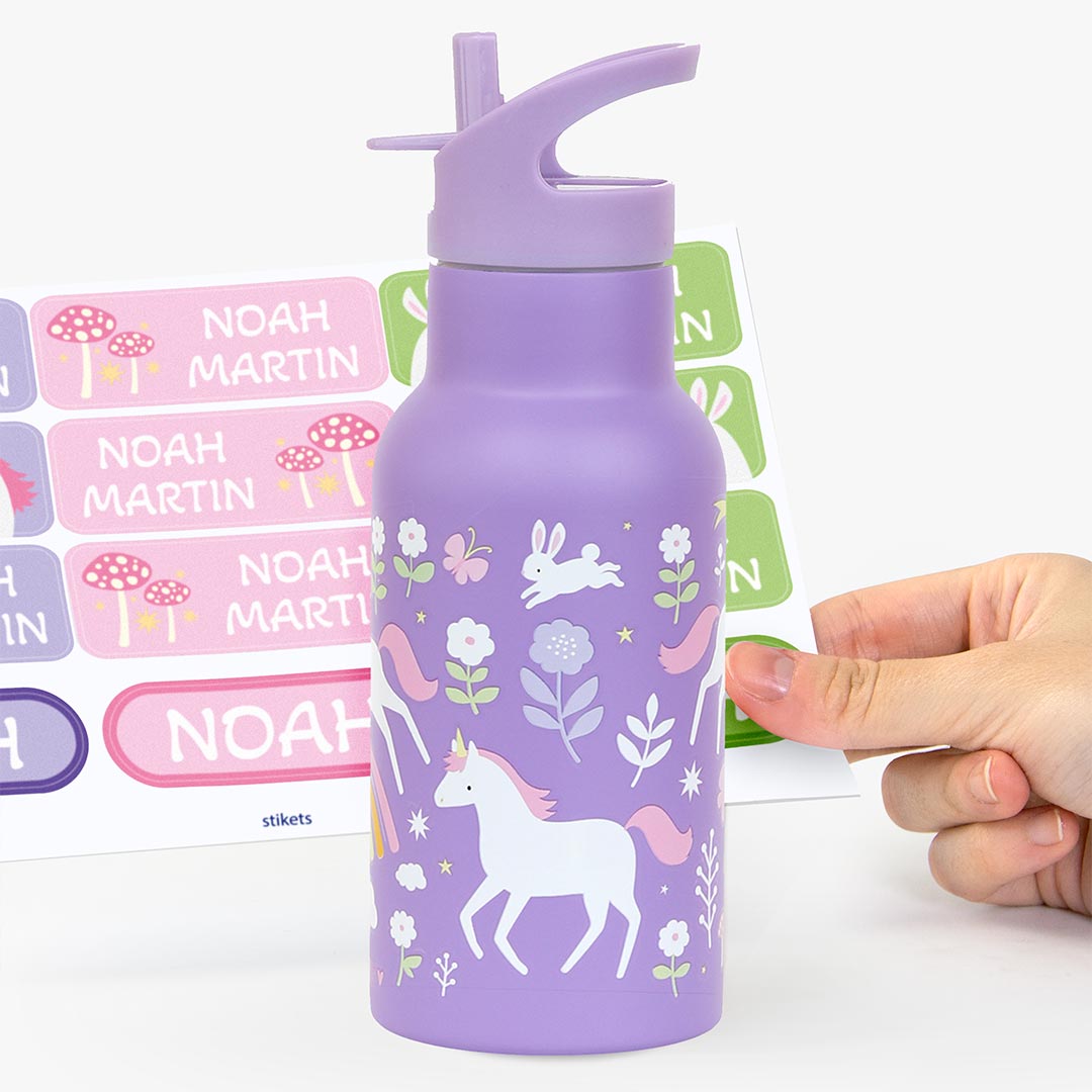 Personalisierbare Edelstahlflasche Unicorn von A Little Lovely Company für Kinder