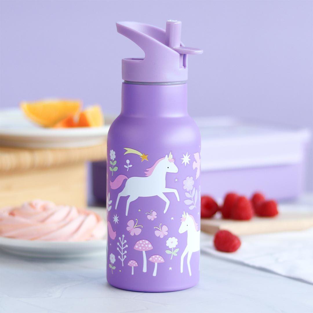 A Little Lovely Company Unicorn Personalised Stainless Steel Kids Water Bottle