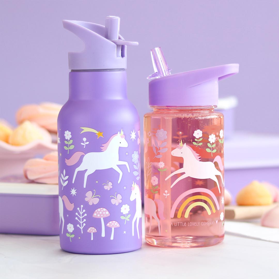 A Little Lovely Company Unicorn Personalised Stainless Steel Kids Water Bottle