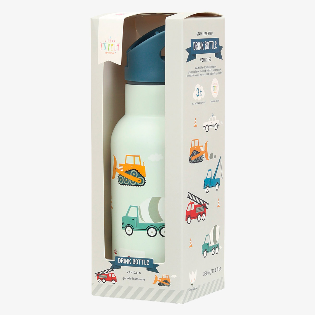 Borraccia in acciaio inox Veicoli A Little Lovely Company personalizzabile per bambini