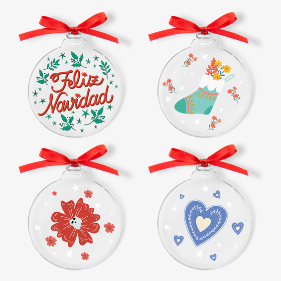 Pack de bolas de Navidad de metacrilato