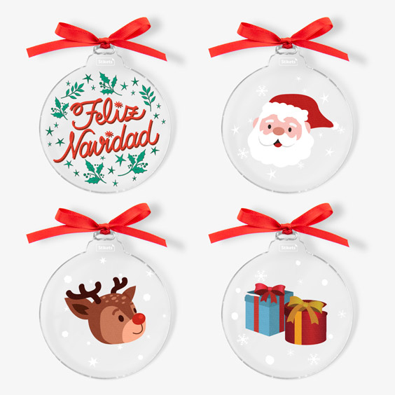 Pack of Acrylic Christmas Baubles