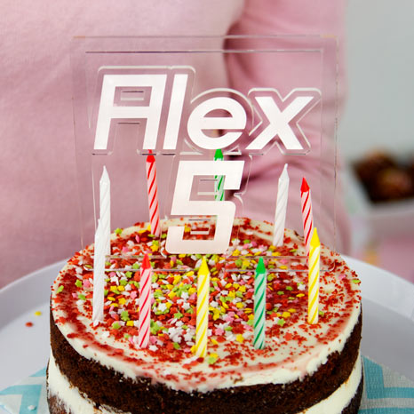 Topper tarta Feliz Cumpleaños Personalizado edad - +QueGusto - Tu Estudio  Creativo
