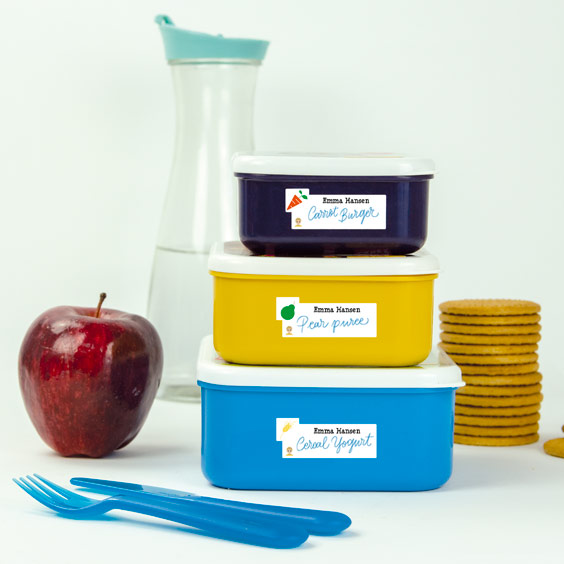 Write-on labels for bottles and lunch boxes with ingredients Write-on labels for bottles and lunch boxes with ingredients