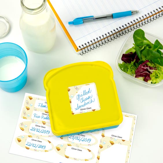 Write-on labels for bottles and lunch boxes with pattern background Write-on labels for bottles and lunch boxes with pattern background