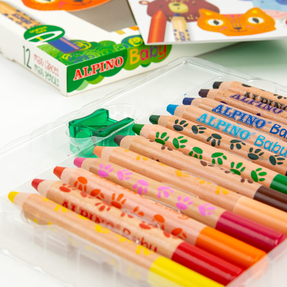 Etui 12 crayons de couleur - Alpino Baby